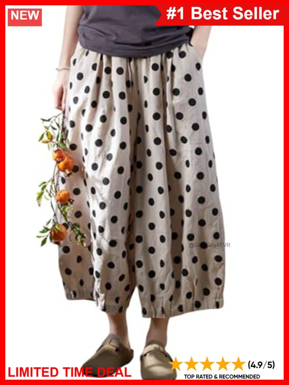 Cotton Linen Wide Leg Palazzo Harem Pants Drawstring Pockets